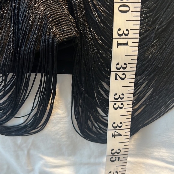 🔥PrettyLittleThing,Black Extreme Plunge Tassel Bodycon Dress,US Women’s Size 0 - Picture 12 of 12